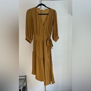 Mustard Seed Asymmetrical Mustard Dress